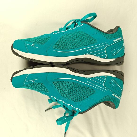 Shimano CW41 Pedaling Dynamics Teal Cycling Shoes Women’s Size 9.5 Mountain Bike - Picture 8 of 10